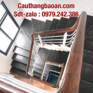100 mẫu cầu thang sắt tay vịn gỗ. Báo giá cầu thang sắt