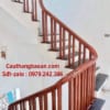 Cầu thang gỗ tại Hà Nội. Cầu thang lan can gỗ