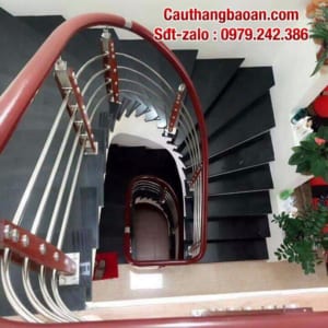 Báo giá cầu thang inox tay vịn nhựa