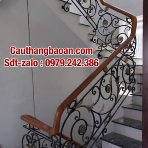 Cầu thang sắt gỗ đẹp, cầu thang sắt nghệ thuật