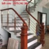 Cầu thang Inox lan can inox tay vịn gỗ chỗ