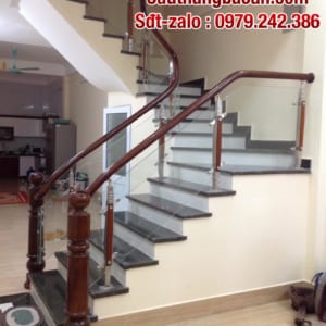 Cầu thang kính, cầu thang kính gỗ, cầu thang kính đẹp, cầu thang kính hiện đại
