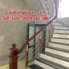 Cầu thang inox tay vịn gỗ, cầu thang inox ở Hà Nội
