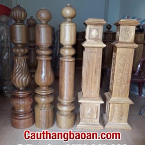Các mẫu trụ gỗ cầu thang đẹp