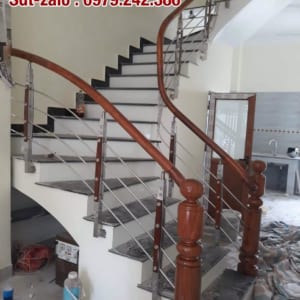 Cầu thang inox đẹp, cầu thang lan can inox