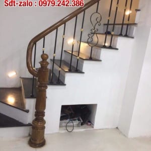 Cầu thang sắt gỗ, cầu thang sắt nghệ thuật