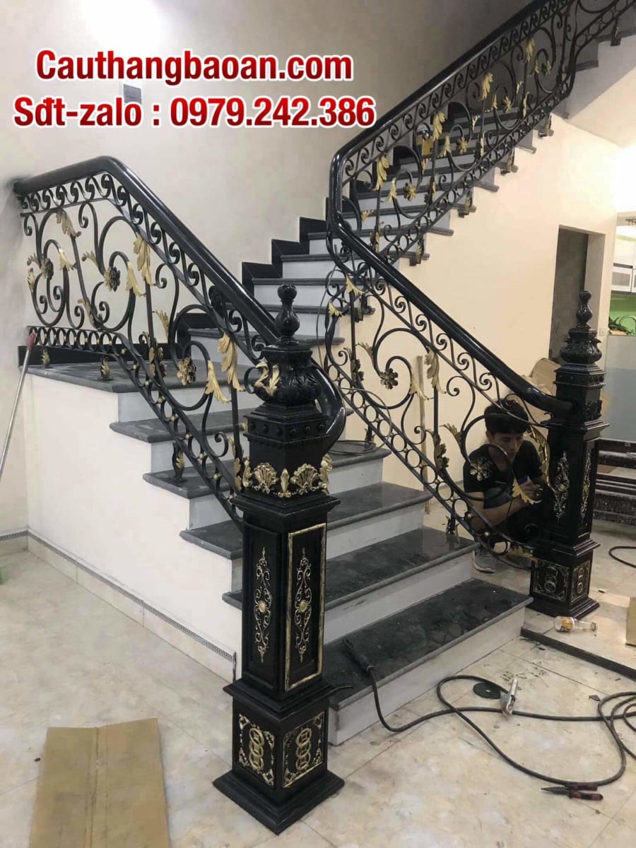 Cầu thang sắt nghệ thuật, cầu thang sắt mỹ thuật, cầu thang lan can sắt nghệ thuật