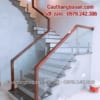 Cầu thang gỗ kính đẹp, Lan can gỗ kính đẹp