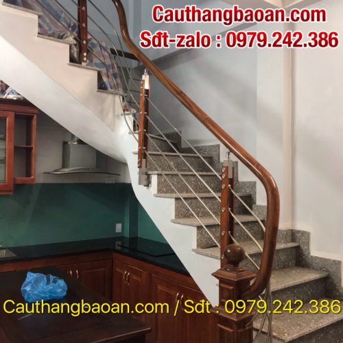 Top 100 mẫu cầu thang inox tay vịn gỗ, Cầu thang inox tay vịn nhựa đẹp hiện đại nhất Hà Nội