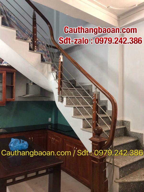 Top 100 mẫu cầu thang inox tay vịn gỗ, Cầu thang inox tay vịn nhựa đẹp hiện đại nhất Hà Nội