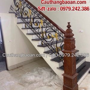 Tổng hợp 1000 mẫu cầu thang lan can sắt tay vịn gỗ, Cầu thang lan can sắt nghệ thuật đẹp nhất Hà Nội