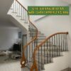 CẦU THANG SẮT TAY VỊN GỖ ĐẸP . MẪU CẦU THANG SẮT NGHỆ THUẬT TẠI HÀ NỘI