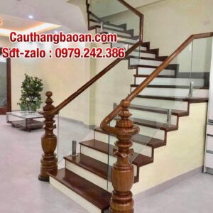 CẦU THANG KÍNH GỖ ĐẸP TẠI HÀ NỘI. MẪU CẦU THANG KÍNH CƯỜNG LỰC