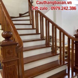 CẦU THANG GỖ ĐẸP TẠI HÀ NỘI. CẦU THANG CON TIỆN GỖ LIM NAM PHI