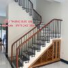 CẦU THANG HOA SẮT NGHỆ THUẬT. MẪU CẦU THANG SẮT ĐẸP TAY GỖ